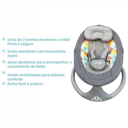 Imagem de Cadeira de Balanço Automática Happyful Clingo Musical Para Bebê Com Controle Remoto Bluetooth Infantil Cadeirinha