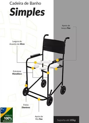 Imagem de Cadeira de Banho Com Comadre 2L Praticidade No Seu Dia a Dia Para Idoso