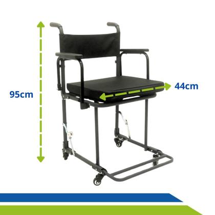 Imagem de Cadeira de Banho Dobrável Desmontável Higiênica em Alumínio Idoso B5A Ortomobil