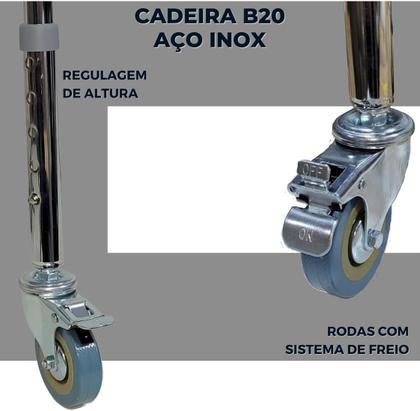 Imagem de Cadeira de Banho em Aço Dobrável Supermedy  Conforto Praticidade