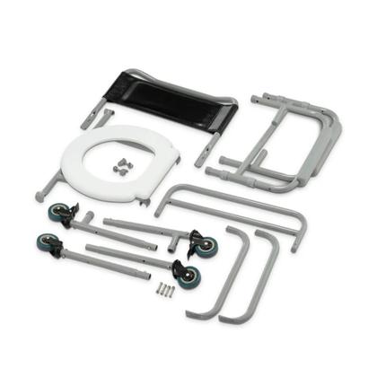 Imagem de Cadeira de Banho Higiênica Dobrável D30 Dellamed 2 Em 1 Banho e Sobre Vaso, Até 100kg Com Estrutura Reforçada e Rodízios Com Trava