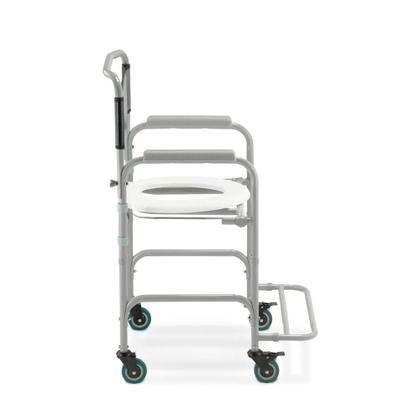 Imagem de Cadeira de Banho Higiênica Dobrável D30 Dellamed 2 Em 1 Banho e Sobre Vaso, Até 100kg Com Estrutura Reforçada e Rodízios Com Trava