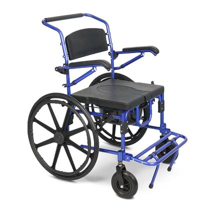 Imagem de Cadeira de Banho Para Obeso D70 em Alumínio Dellamed até 200 kg Assento Largo Conforto e Segurança