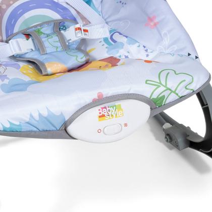 Imagem de Cadeira de Bebê Descanso Infantil Repouseira Musical Vibratória Alimentação Refeição Função Balanço e Deitado Esquilinh