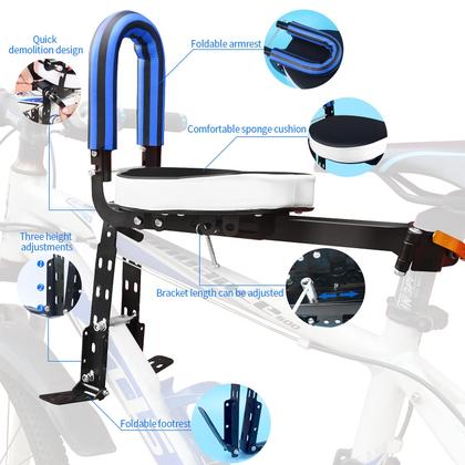 Imagem de Cadeira de bicicleta infantil XIEEIX portátil retrátil dobrável azul