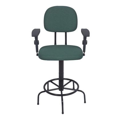 Imagem de Cadeira De Caixa Alta Atendimento Portaria Balcao Com Braco Pp Verde