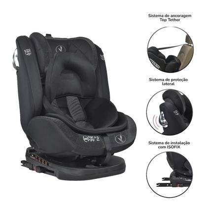 Imagem de Cadeira De Carro Infantil Safe Tour 360 Preto Premium Baby