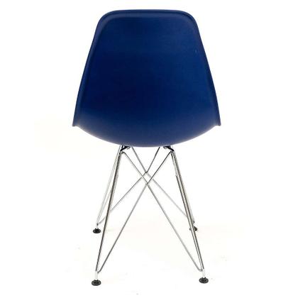Cadeira de Cozinha Eames Cromada e Azul Marinho - Emporio Tiffany Imagem de Cadeira de Cozinha Eames Cromada e Azul Marinho
