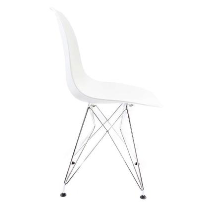 Cadeira de Cozinha Eames Cromada e Branca - Emporio Tiffany Imagem de Cadeira de Cozinha Eames Cromada e Branca