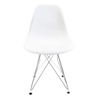 Cadeira de Cozinha Eames Cromada e Branca - Emporio Tiffany Imagem de Cadeira de Cozinha Eames Cromada e Branca