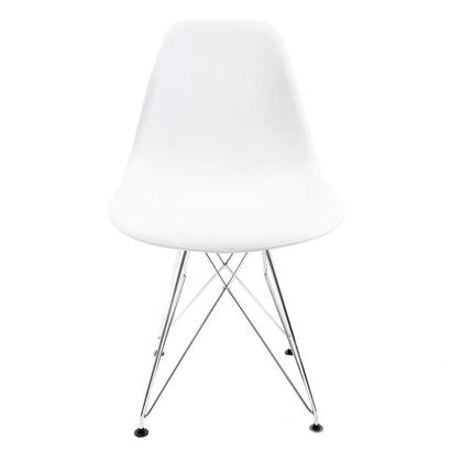 Imagem de Cadeira de Cozinha Eames Cromada e Branca
