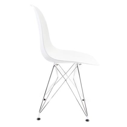 Imagem de Cadeira de Cozinha Eames Cromada e Branca