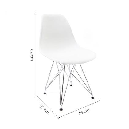 Imagem de Cadeira de Cozinha Eames Cromada e Branca