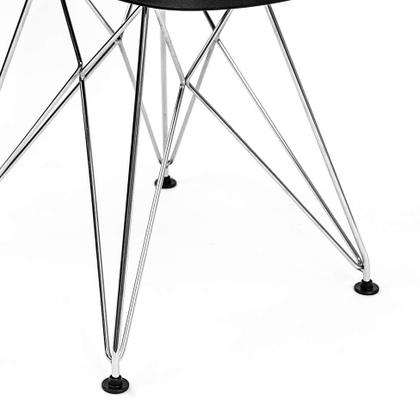 Cadeira de Cozinha Eames Cromada e Preta - Emporio Tiffany Imagem de Cadeira de Cozinha Eames Cromada e Preta
