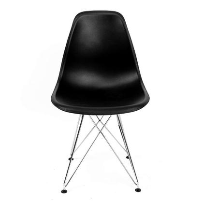 Cadeira de Cozinha Eames Cromada e Preta - Emporio Tiffany Imagem de Cadeira de Cozinha Eames Cromada e Preta