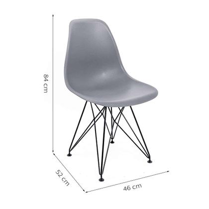 Cadeira de Cozinha Eames Preta e Cinza - Emporio Tiffany Imagem de Cadeira de Cozinha Eames Preta e Cinza