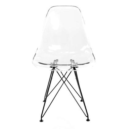 Cadeira de Cozinha Eames Preta e Transparente - Emporio Tiffany Imagem de Cadeira de Cozinha Eames Preta e Transparente