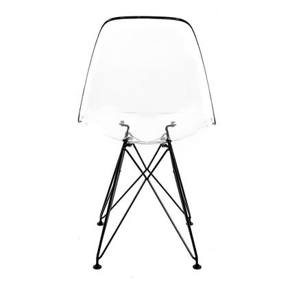 Imagem de Cadeira de Cozinha Eames Preta e Transparente
