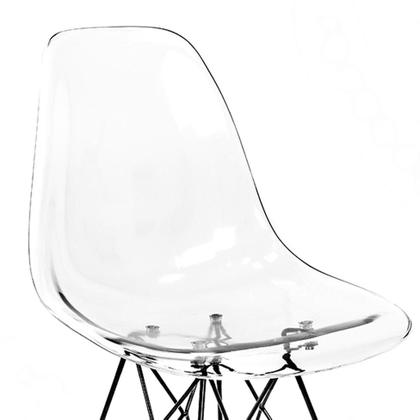 Imagem de Cadeira de Cozinha Eames Preta e Transparente