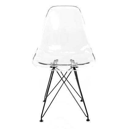 Imagem de Cadeira de Cozinha Eames Preta e Transparente