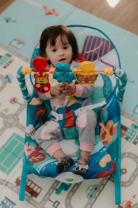 Imagem de Cadeira de Descanso Balanço Bebe Conforto Mobile Vibratoria Musical Azul