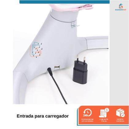Imagem de Cadeira de Descanso Bebê Automática Elétrica Bivolt com Controle Remoto Musical 3 Posições Recline Até 18kg e Mosquiteiro