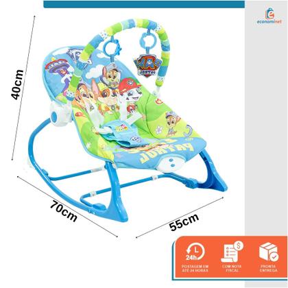 Imagem de Cadeira De Descanso Bebê Cadeirinha Balanço Musical Brinquedos Vibratória Infantil Brinquedo Patrulha Canina 18kg