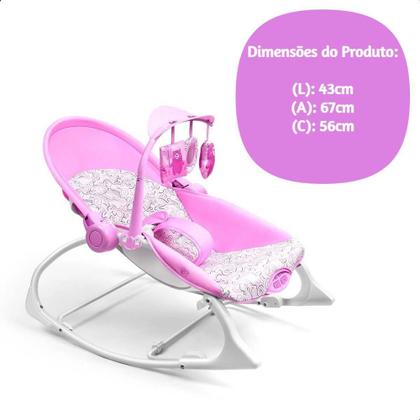 Imagem de Cadeira de Descanso e Balanço Para Bebê Seasons 0-18kgs Rosa com Canções de NinaMultikids Baby BB217