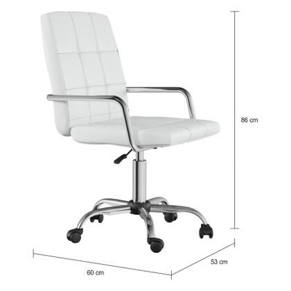 Imagem de Cadeira de Escritório Administrativa Giratória Fitz Branca