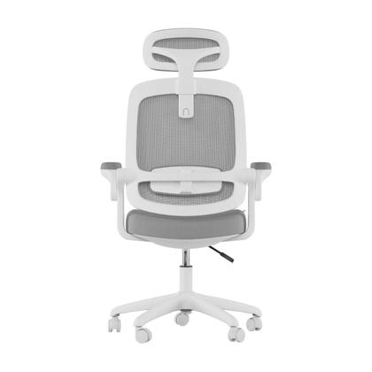 Imagem de Cadeira de Escritório Astra Giratória Branca e Cinza Elements Ergonômica Reclinável