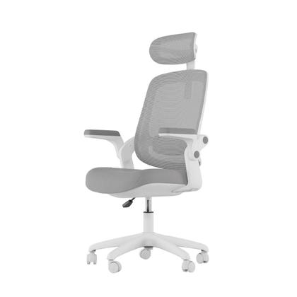 Imagem de Cadeira de Escritório Astra Giratória Branca e Cinza Elements Ergonômica Reclinável