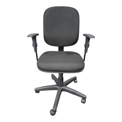 Imagem de Cadeira de Escritório Diretor, Base Giratória com Relax e Braços Reguláveis, Tecido Jserrano cor Preto