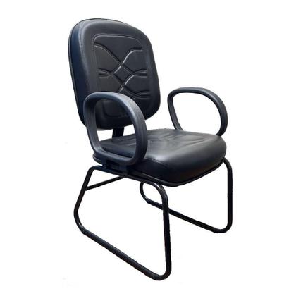 Imagem de Cadeira De Escritório Diretor Com Base Fixa Preta Multflex