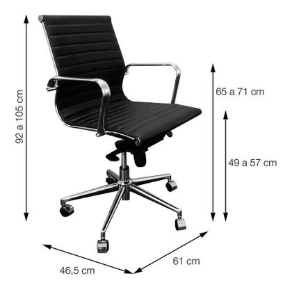 Cadeira de Escritório Diretor Eames Esteirinha I Cinza - Or Design Imagem de Cadeira de Escritório Diretor Eames Esteirinha I Cinza