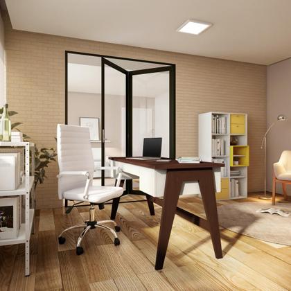 Imagem de Cadeira de Escritório Diretor Giratória Cleaner Branca