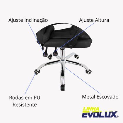 Imagem de Cadeira de Escritório Diretor Giratória Office CEO Preta Para Trabalhar Luxo Minimalista