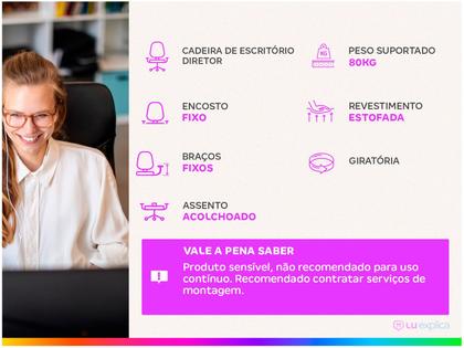 Imagem de Cadeira de Escritório Diretor Giratória Preta