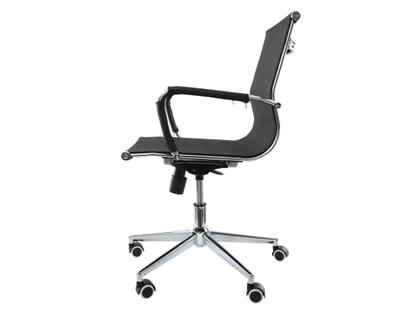 Imagem de Cadeira De Escritório Diretor Secretária Charles Eames Eiffel Stripes Esteirinha Mesh - Preta