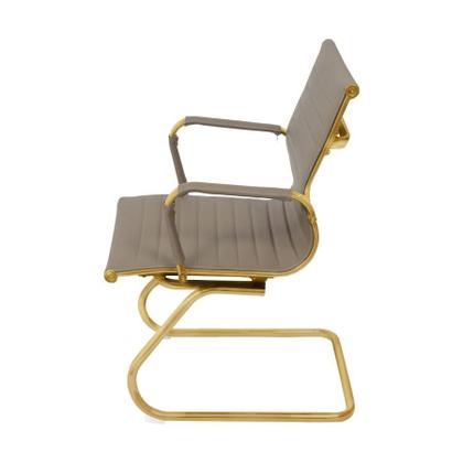 Imagem de Cadeira De Escritório Eames Caramelo - Fixa  Dourado Matte