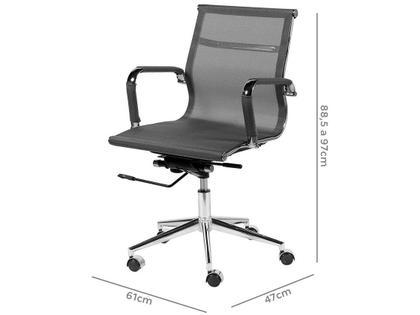 Imagem de Cadeira de Escritorio Eames Esteirinha Baixa Tela - Mesh Cinza