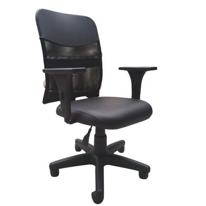 Imagem de Cadeira de Escritório Ergonômica Apoio Lombar Preta Com Encosto Tela Mesh NR17 Confortável Diretor Secretária Office Giratória Com Rodinha