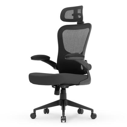 Imagem de Cadeira de Escritório Ergonômica DT3 Vita Headrest, Até 110Kg, Mesh Spandex, Cinza Escuro - 14230-0