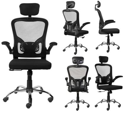 Imagem de Cadeira De Escritório Ergonômica Giratoria Ajuste Lombar Tecido Respirável Em Mesh Espuma Assento Injetada Laudo Nr17 Marca Brin7 Modelo B7_001_PT