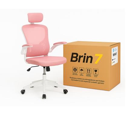 Imagem de Cadeira De Escritório Ergonômica Giratoria Ajuste Lombar Tecido Respirável Em Mesh Espuma Assento Injetada Marca Brin7 Modelo B7_001_RS