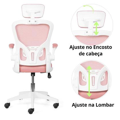 Imagem de Cadeira De Escritório Ergonômica Giratoria Ajuste Lombar Tecido Respirável Em Mesh Espuma Assento Injetada Marca Brin7 Modelo B7_001_RS