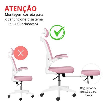 Imagem de Cadeira De Escritório Ergonômica Giratoria Ajuste Lombar Tecido Respirável Em Mesh Espuma Assento Injetada Marca Brin7 Modelo B7_001_RS