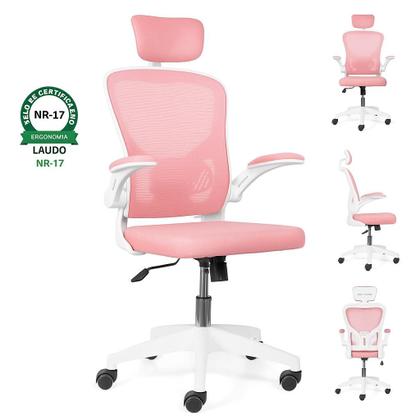 Imagem de Cadeira De Escritório Ergonômica Giratoria Ajuste Lombar Tecido Respirável Em Mesh Espuma Assento Injetada Marca Brin7 Modelo B7_001_RS