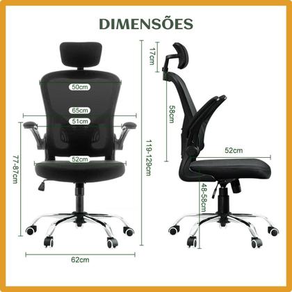 Imagem de Cadeira De Escritório Ergonômica Giratória B100 Com Estofado Mesh Luvinco