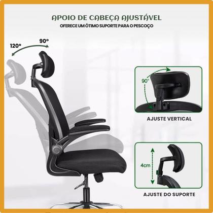 Imagem de Cadeira De Escritório Ergonômica Giratória B100 Com Estofado Mesh Luvinco