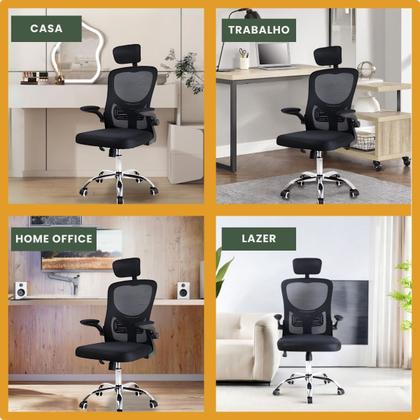 Imagem de Cadeira De Escritório Ergonômica Giratória B100 Com Estofado Mesh Luvinco